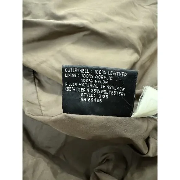 Vintage 80s Authentic‎ 100% Leather Aviator Flight Bomber Jacket Pilot Men’s XL